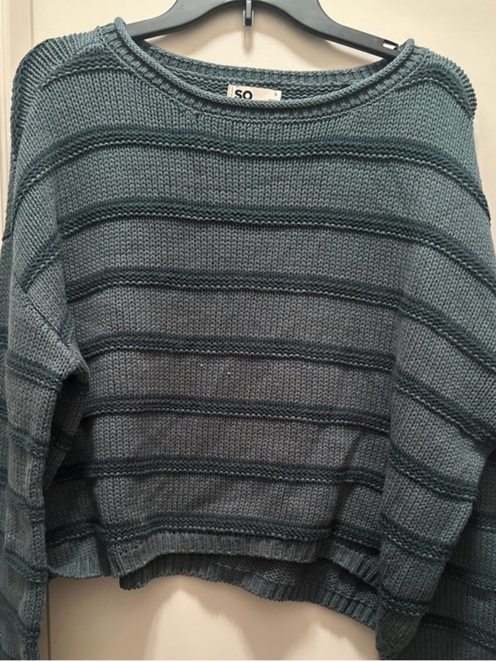 SO Forest Green Striped Crewneck Sweater - Picture 3 of 7